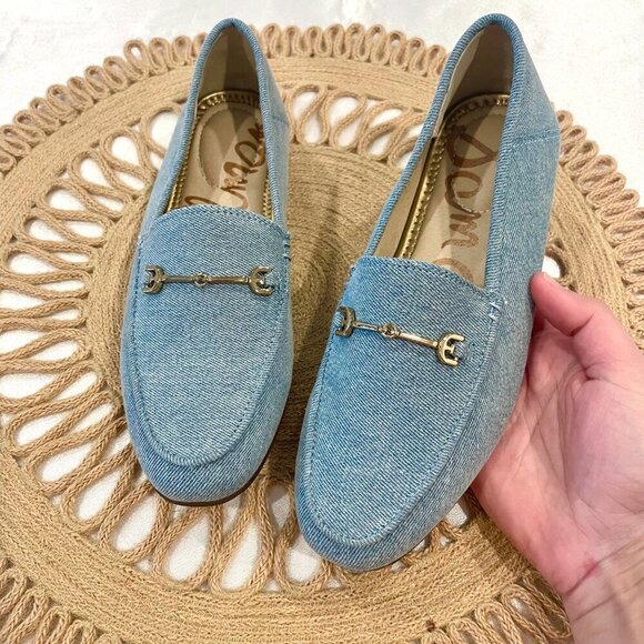 Sam Edelman Loraine Mini Denim Flat Loafers Size 4 - Picture 2 of 12